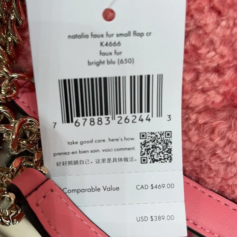 Kate Spade Natalia Foux Fur small flap crossbody